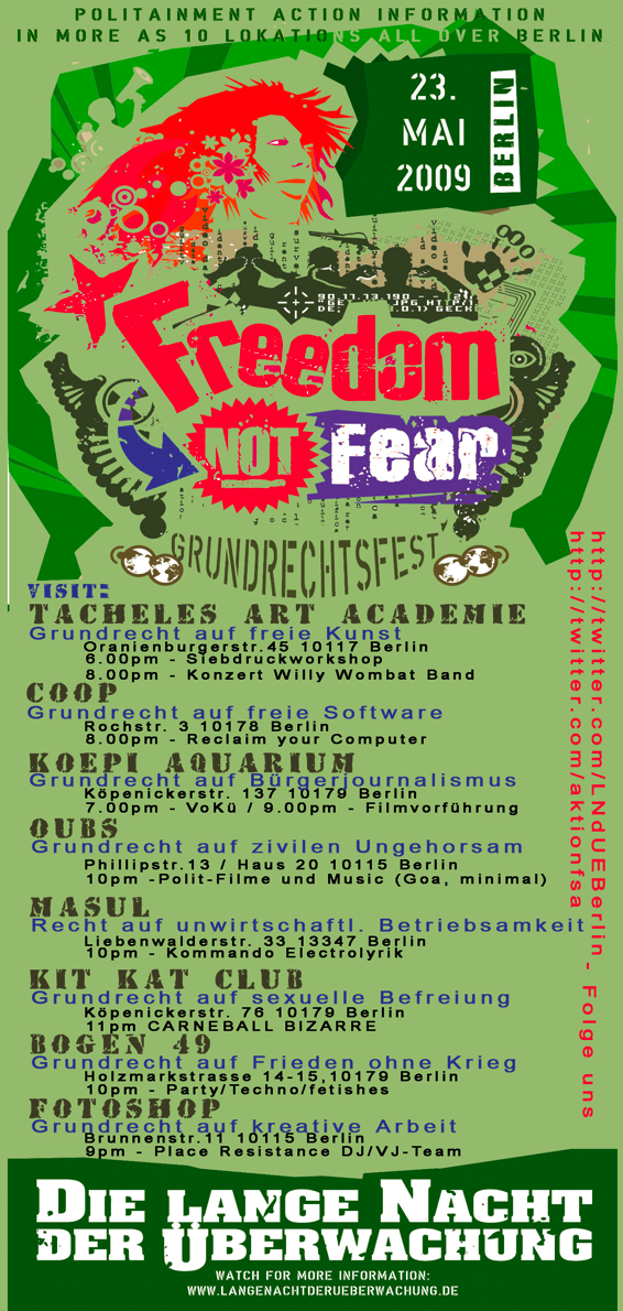 Vorschaubild Flyer zur Langen Nacht der Überwachung 23.05.2009