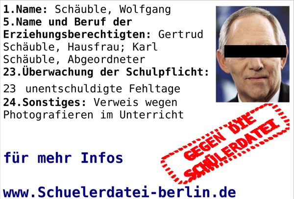 Vorschaubild Flyer/Aufkleber zur Schülerdatei Berlin